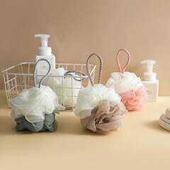 Neutral color two-tone bath ball large size cotton rope foaming net shower scrub soft bath flower scrub 30g 50g