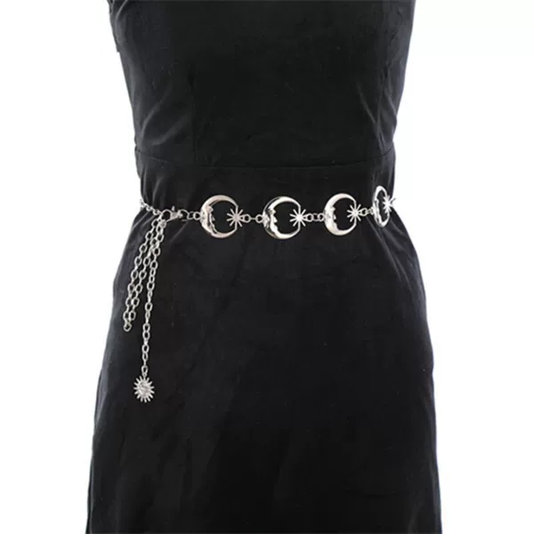 Crescent waist chain silver