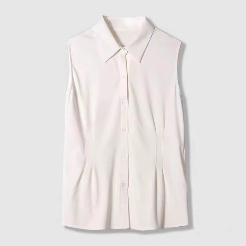 [Hengjia QZL] Tencel Roman Cotton White Sleeveless Shirt Women's Middle Long Inner Jacket Loose Vest