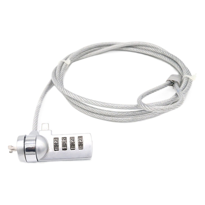 Candado de cable para ordenador con combinación de 4 dígitos, antirrobo, para portátiles y negocios, suministro al por mayor