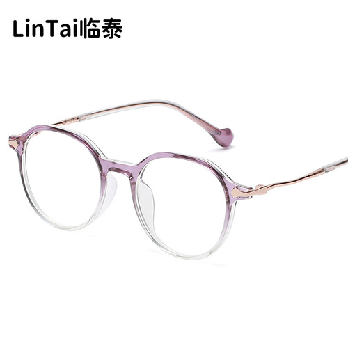New 2007 TR Anti-blue light glasses, Instagram style trendy personalized student glasses, retro small frame non-prescription glasses, wholesale