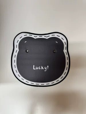 Ins-Style Black and White Dotted Line Bear Head Car Anti-Kick Mat, Bear Seat Back Protector, Scratch-Resistant and Dirt-Resistant Car Mat (Chair back anti-kick pad) - a-black-and-white-dotted-bear-head-short-anti-kick-pad