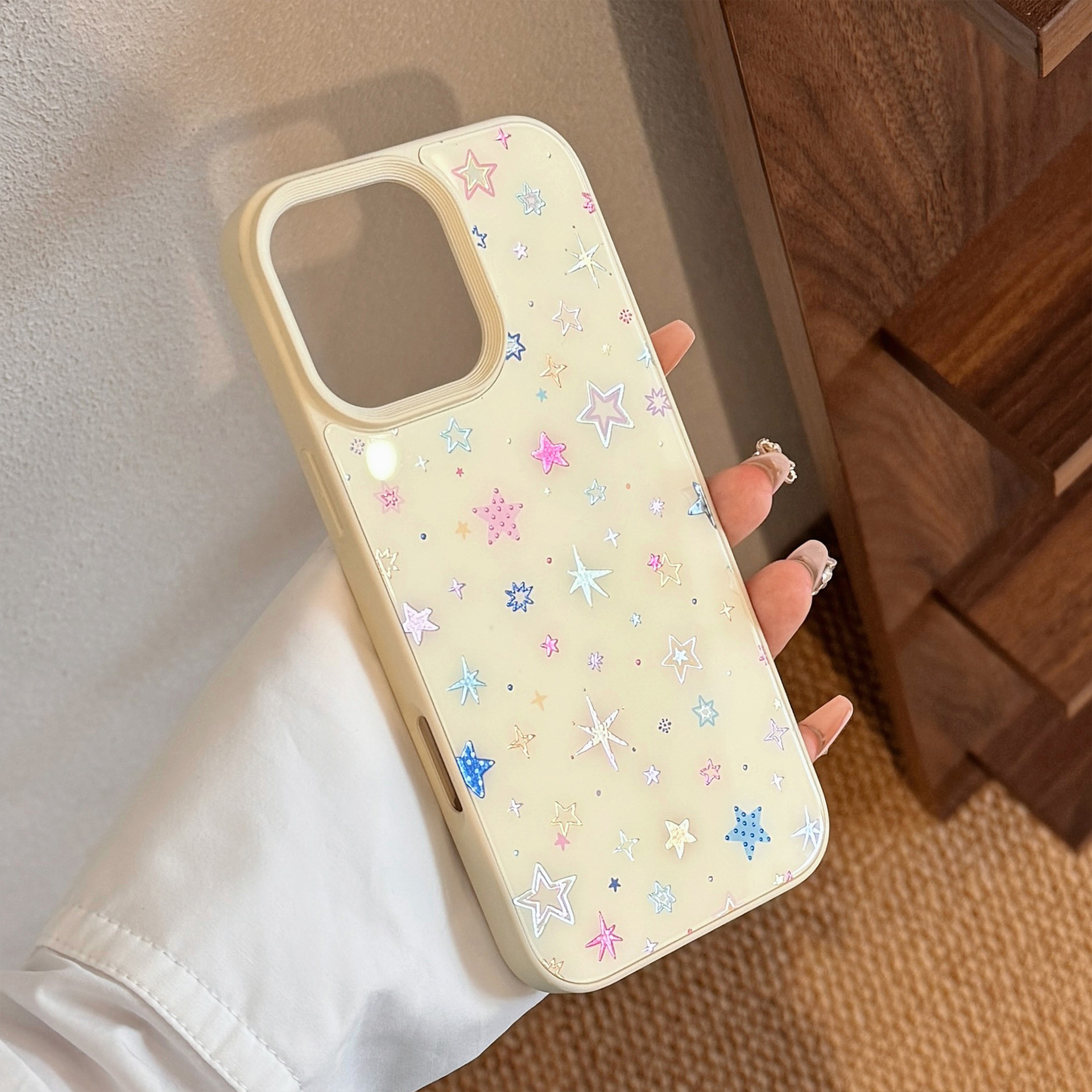 Protective Phone Case With Gilt Colorful Stars For Iphone Models_voghion.com
