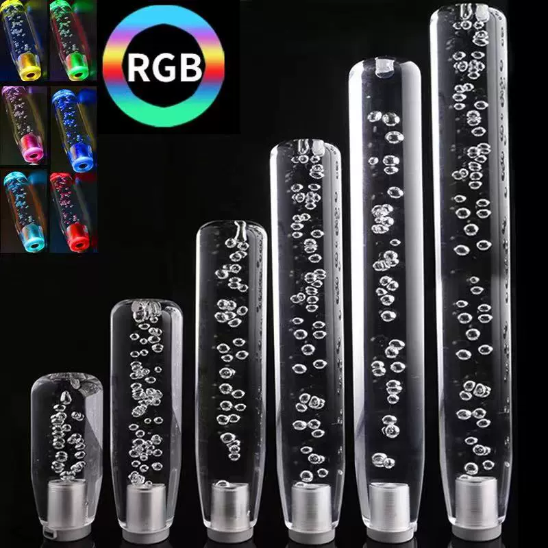 Кристальная ручка переключения передач для тюнинга автомобилей, цветная светодиодная ручка КПП, круглая ручка переключения передач.