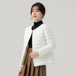 时尚轻薄羽绒服男女短款2024冬季新品修身内胆内搭保暖鸭绒外套女