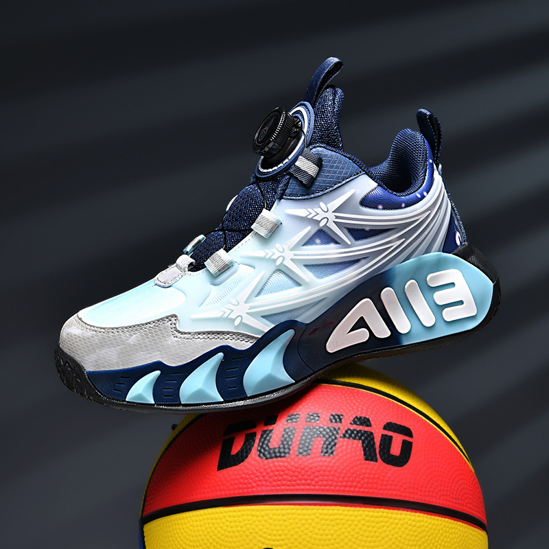 Nuevo primavera y otoño zapatos de cuero antideslizantes zapatos de baloncesto zapatos para niños - zapatos de baloncesto ligeros de cuero sintético