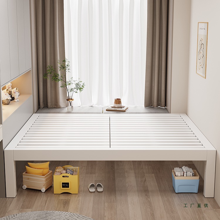 Wrought Iron Bed Tatami Single Bed Iron Frame Bed Row Frame Without Bedside Bay Window Bed Customized Size Rental Room