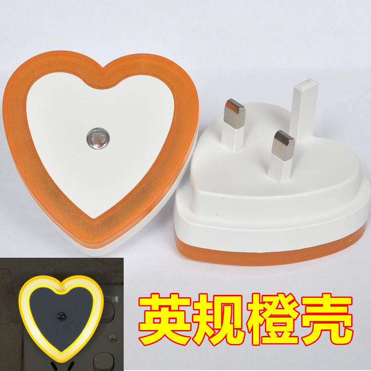 跨境爱心英规光控感应led夜灯 亚马逊热销创意简约氛围灯工厂直供|undefined