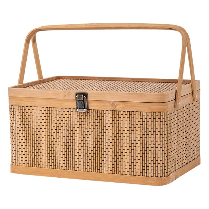 Бамбуковая Подарочная коробка Бамбуковая корзина Праздник середины осени Лунный торт Закуска Волосатый Краб Фрукты Фестиваль лодок-драконов Zongzi Новогодняя упаковка товаров