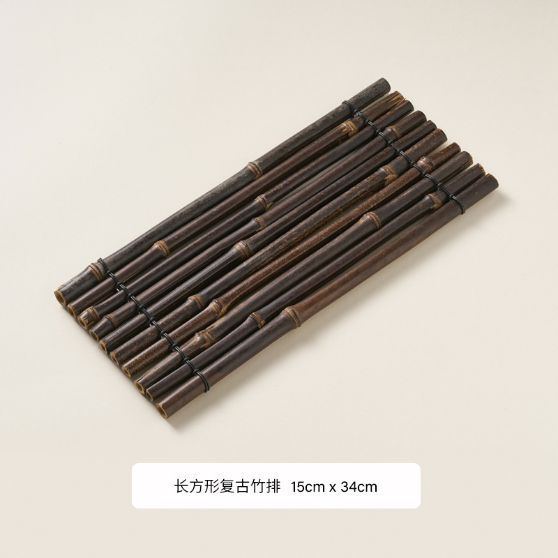 직사각형 복고풍 대나무 목