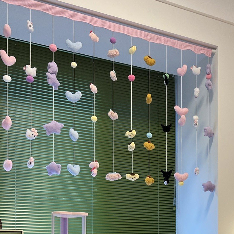Girls Heart INS Sanrio Flat Curtain Door Curtain Multifunctional Partition Curtain Shade Bedroom Decorative Curtain Home Girls Heart INS Sanrio Flat Curtain Door Curtain Multifunctional Partition Curtain Shade Bedroom Decorative Curtain Home