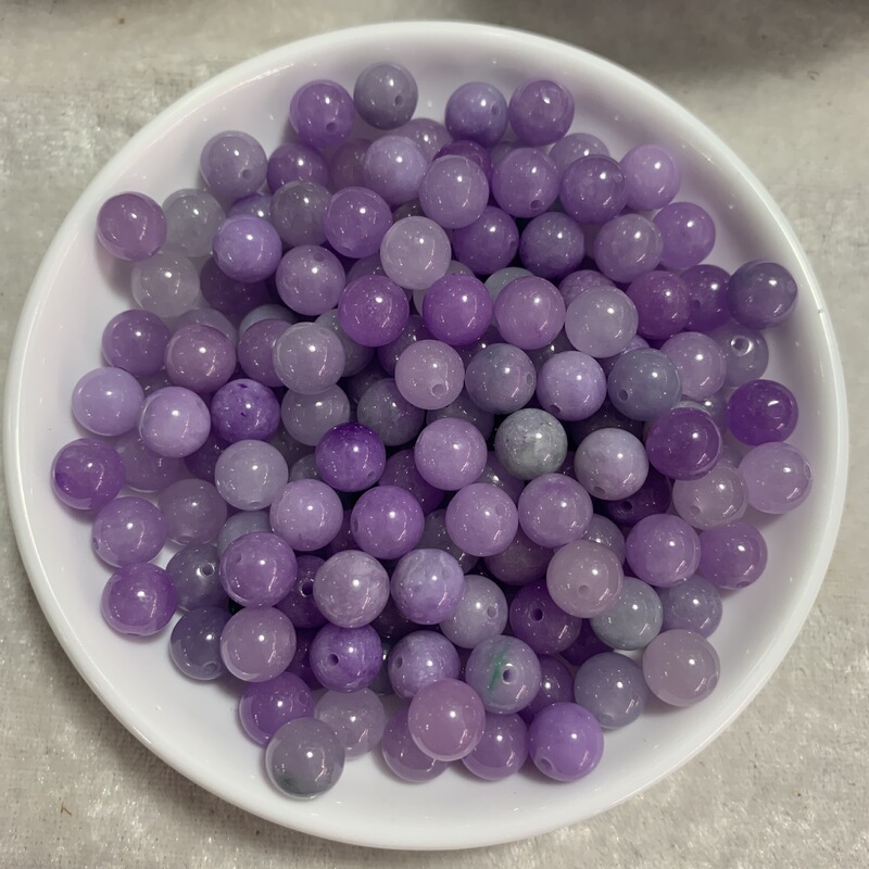 Natural A grade violet jade 8mm round beads Bashan Jade loose beads diy jewelry bracelet necklace jade beads wholesale