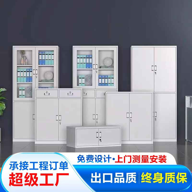 钢制办公室铁皮文件柜资料柜财务凭证柜带锁抽屉档案柜矮柜储物柜