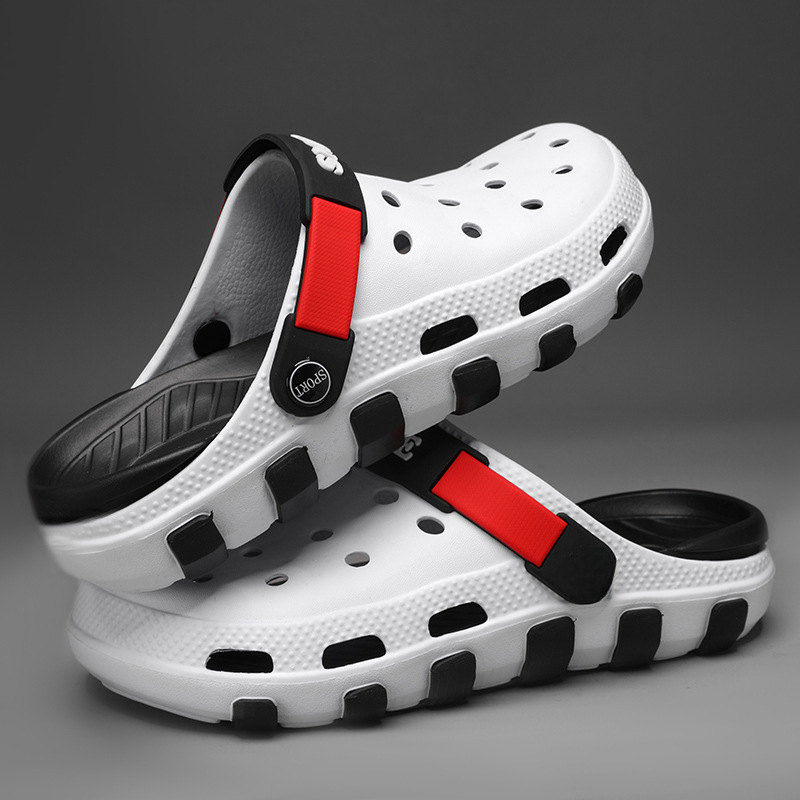 홀 슈즈 남성용 캐주얼 통기성 바오터우 슬리퍼 커플 여성용 비치 슈즈 남성용 샌들과 슬리퍼 드라이빙 트래블 샌들 남성용