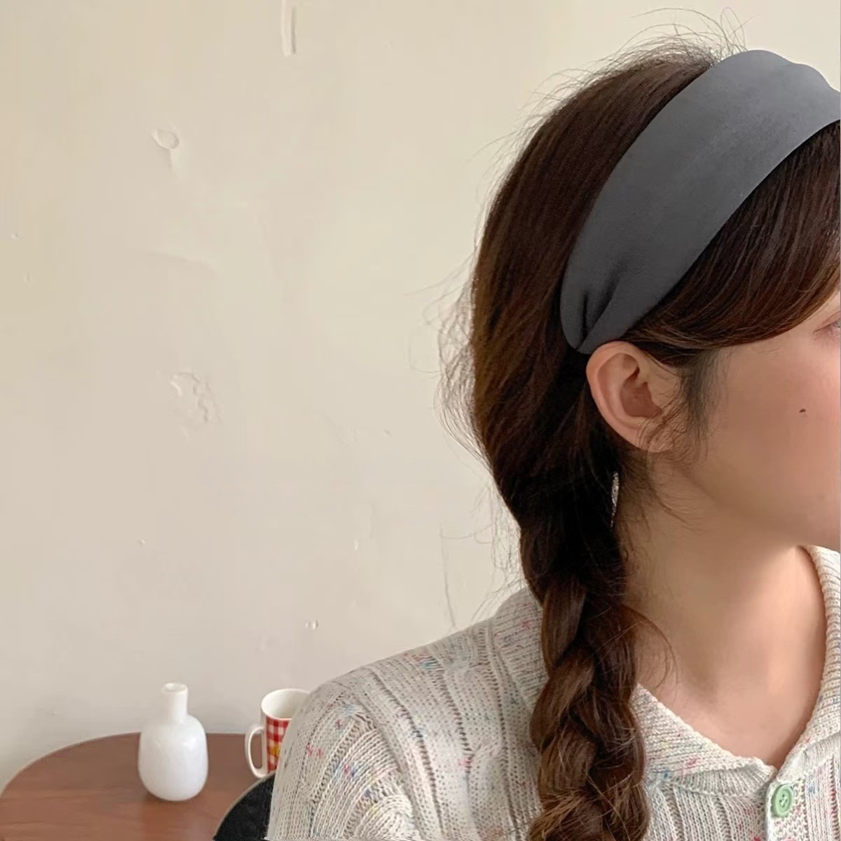 Ancient Early Atmosphere French Retro Wide-brimmed Hair Hoop Autumn and Winter Niche Elegant Face Wash Out Hair Hoop Hair Accessories New Style_voghion.com