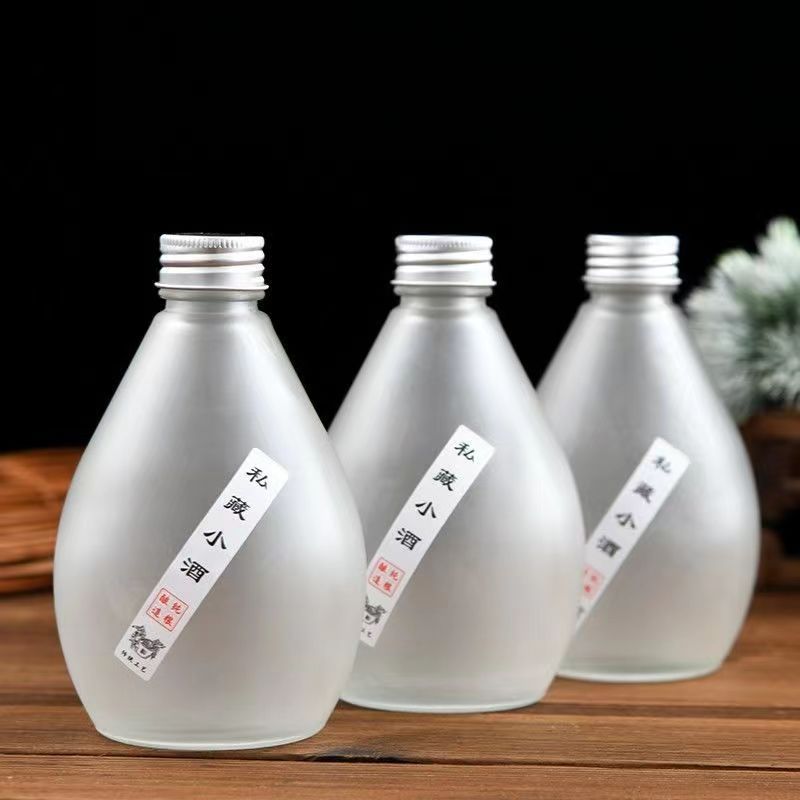 批发小酒瓶果酒瓶透明蒙砂养生分装小酒瓶酵素酒酿瓶空瓶玻璃密封