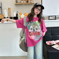 女童夏季寬鬆t恤網紅卡通兒童女洋氣短袖大童夏天韓范上衣炸街潮T