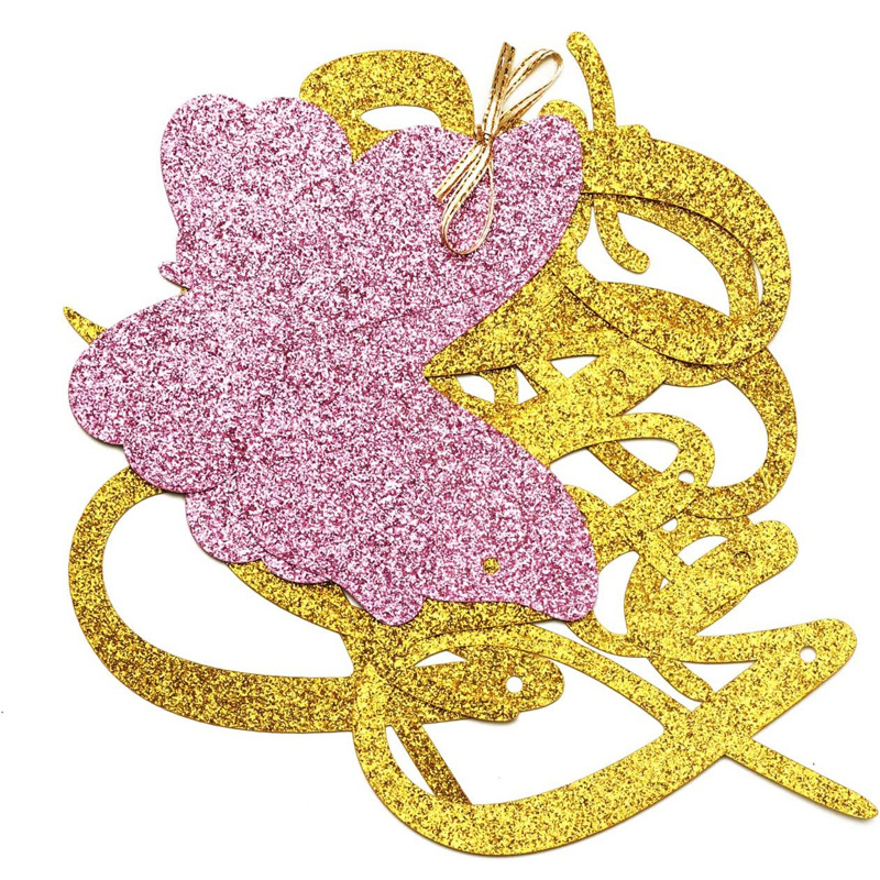 Feliz Día de la madre banner traje transfronterizo brillo polvo Garland decoración fiesta Fondo banner pull bandera