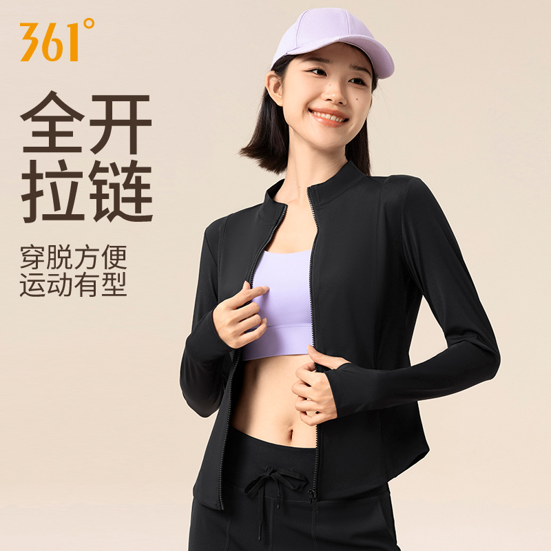 361 Yoga Wear Tops Women's Autumn and Winter Fitness Wear 2025 New Training Wear Running Slim Long Sleeve Sports