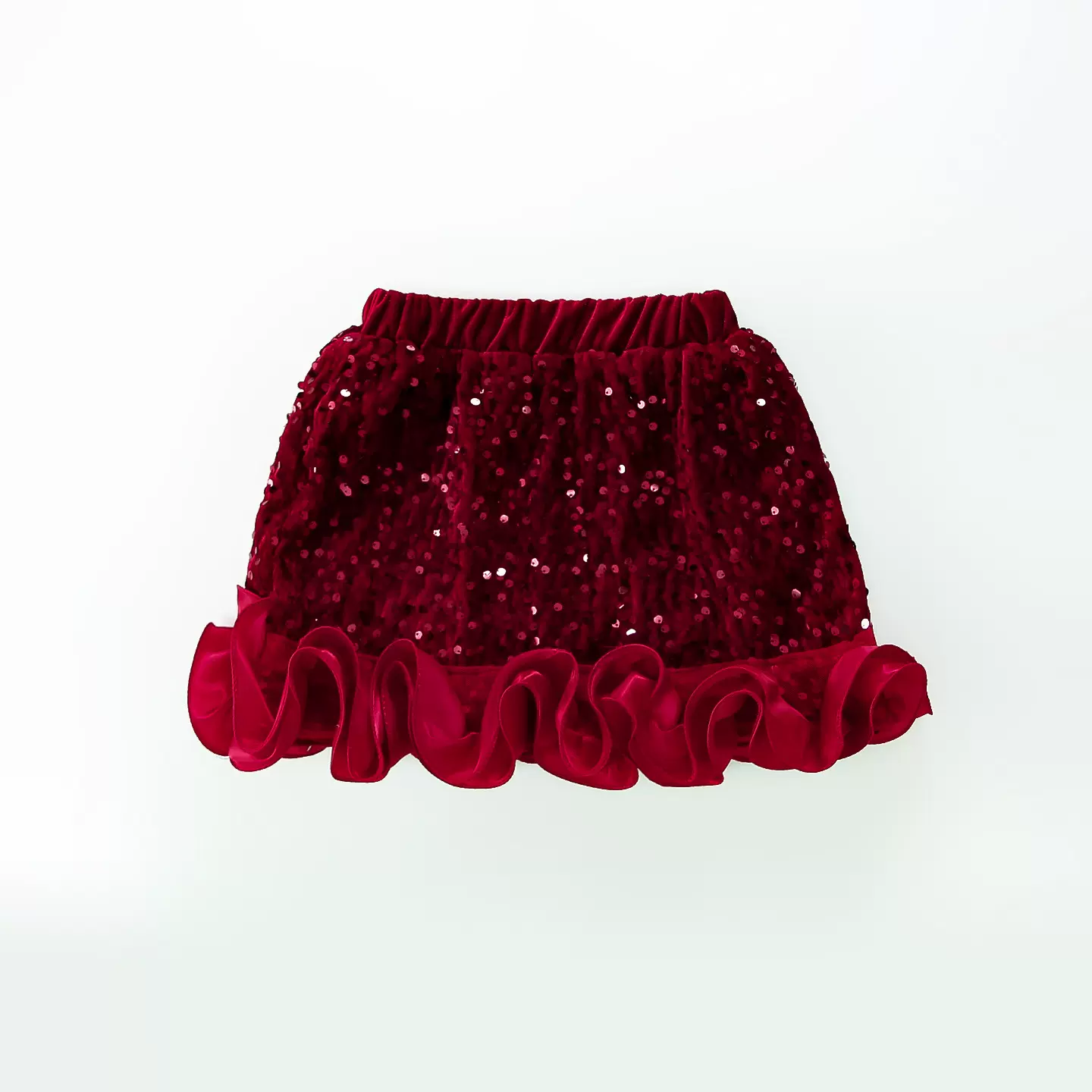 女童亮片半身裙外贸冬款儿童网纱短裙宝宝A字裙子立体公主蓬蓬裤