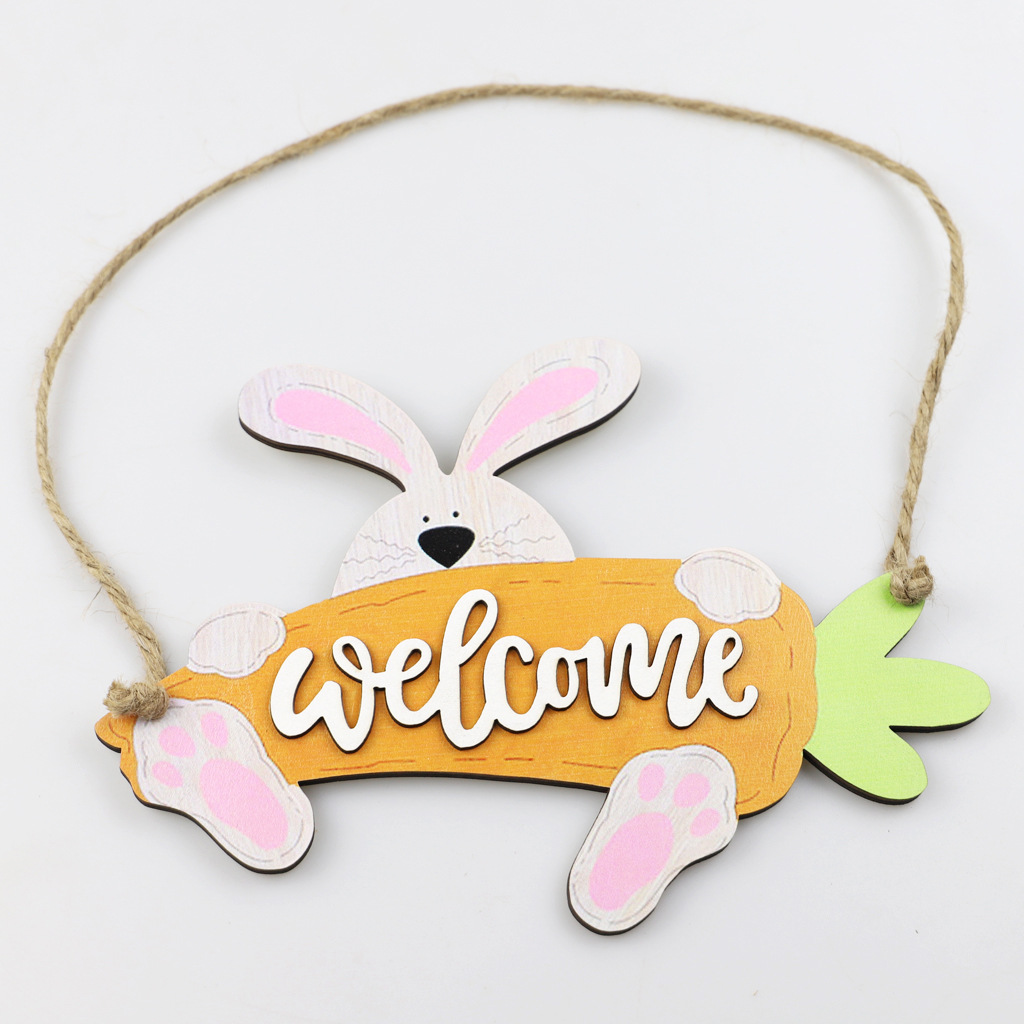 Simple Style Rabbit Letter Flower Wood Ornaments display picture 5