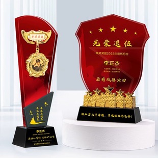 Veterans souvenirs photos for comrades veterans lettering veterans gifts crystal ornaments souvenir gifts