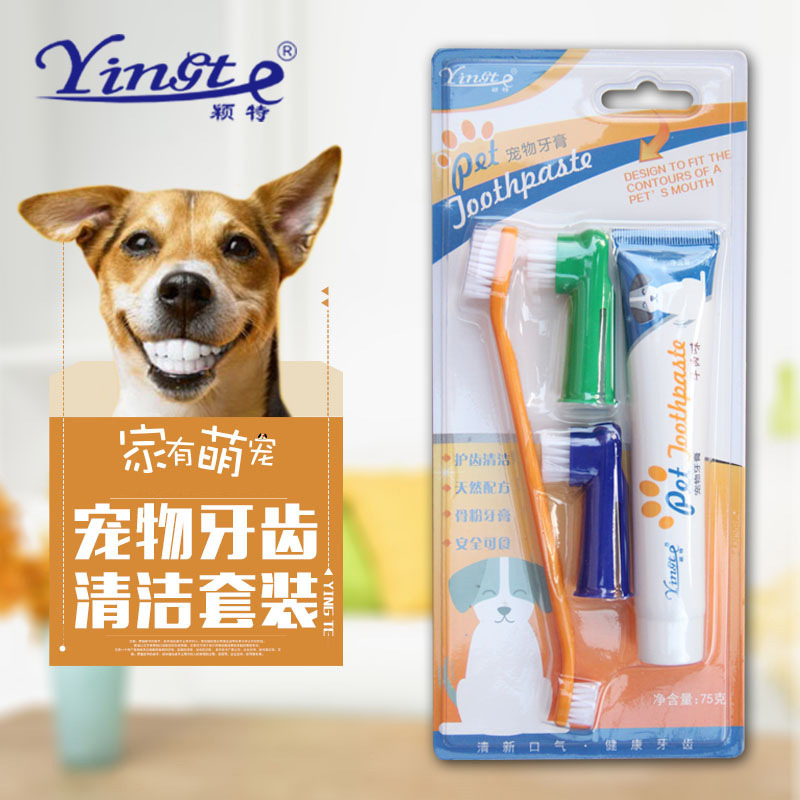 宠物牙膏套装 狗狗牙膏套装 狗用品 口腔清洁护理宠物用品猫牙刷