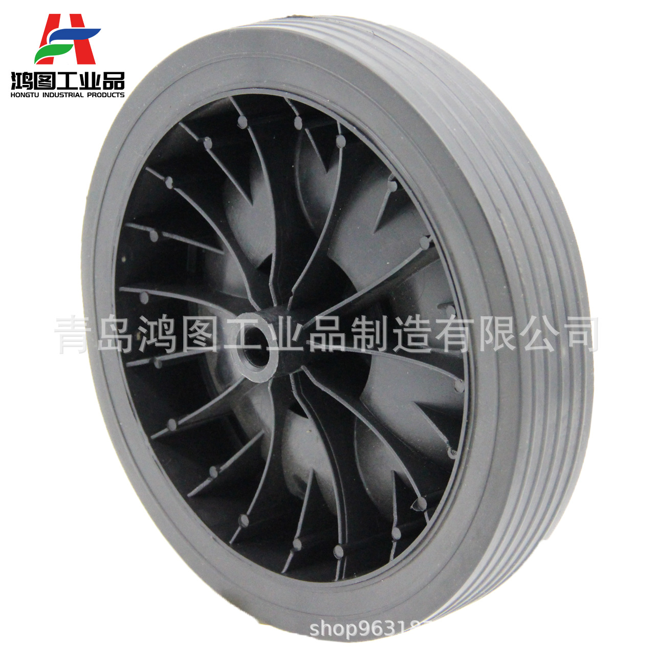 8寸顺纹PVC挂胶轮 (7)