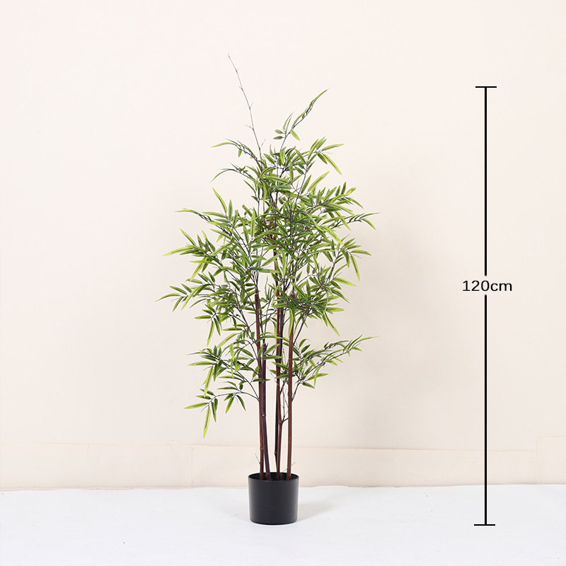 Nuevo bambú de simulación de estilo chino bambú falso bambú verde en macetas decoración de interiores bonsai pantalla de patio paisaje estilo minimal