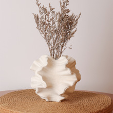 波西米亚白色陶瓷花瓶水培干花插花瓶侘寂风花瓶艺术摆件外贸跨境