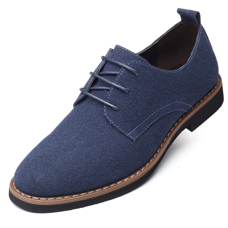 Men's matte leather extra large casual board shoes widened leather shoes suede fashion trend plus size men's extra large size single shoes