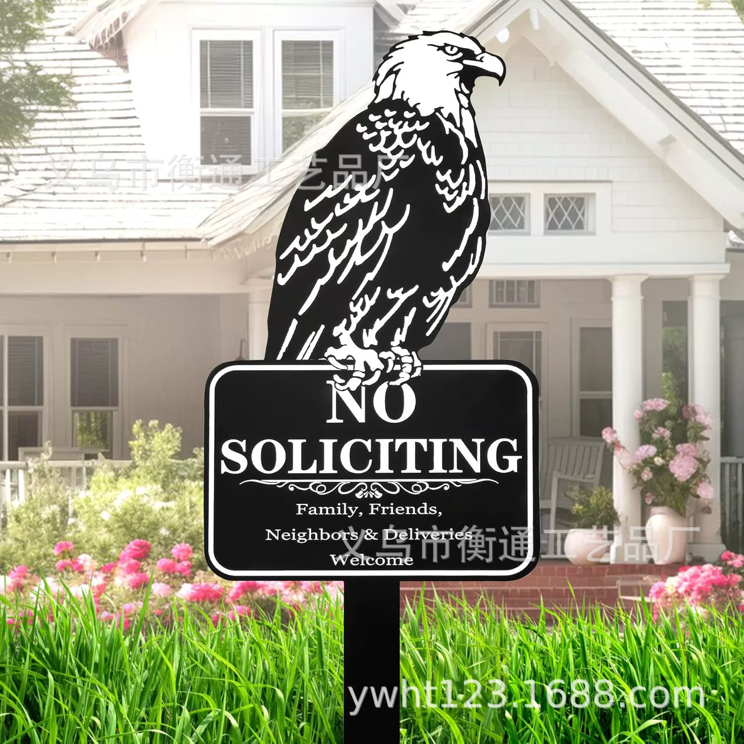 Трансграничный Amazon No Soliciting Metal Eagle No Induction Sign Украшение двора