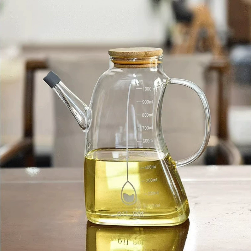 Glass capacious hermetic oil dispenser scaled
