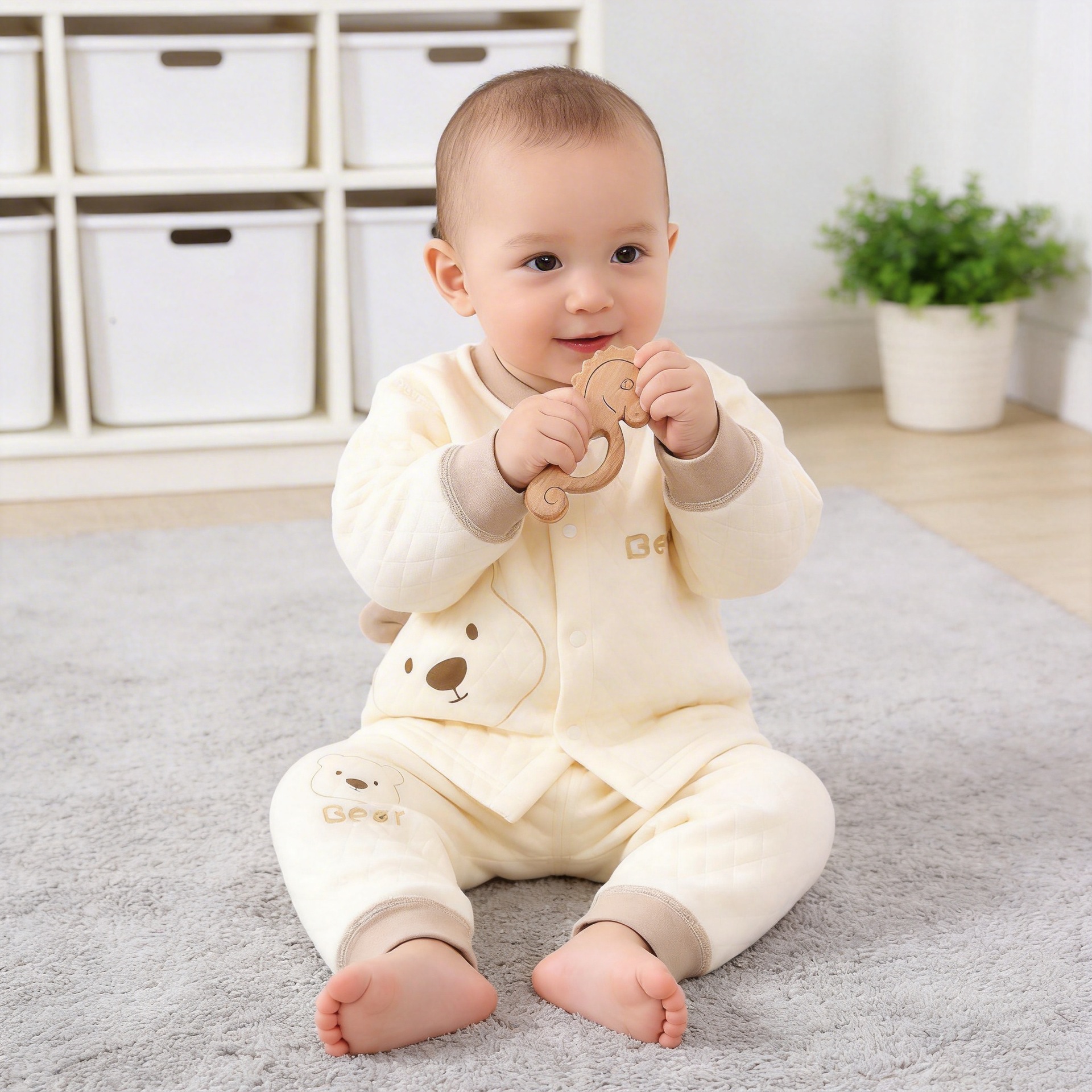 Three-Layer Thermal Set, Class a Separate Top and Bottom Autumn Clothing, Base Layer Clothing, Baby Cotton Products, Children's Set, Class a Quality Inspection Report