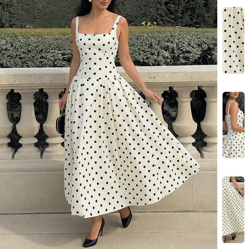 2026 Summer New Style European and American Foreign Trade Women's Clothing Fashionable Long Dress Polka Dot Retro Tube Top Dress 2026 Summer New Style European and American Foreign Trade Women's Clothing Fashionable Long Dress Polka Dot Retro Tube Top Dress