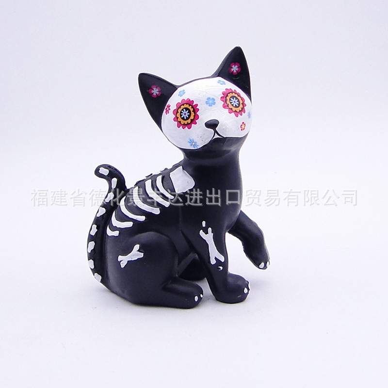 国境を越えたハロウィーン樹脂工芸品鬼節装飾品かわいい大サイズの子猫犬が亡霊節プレゼントを飾っている|undefined
