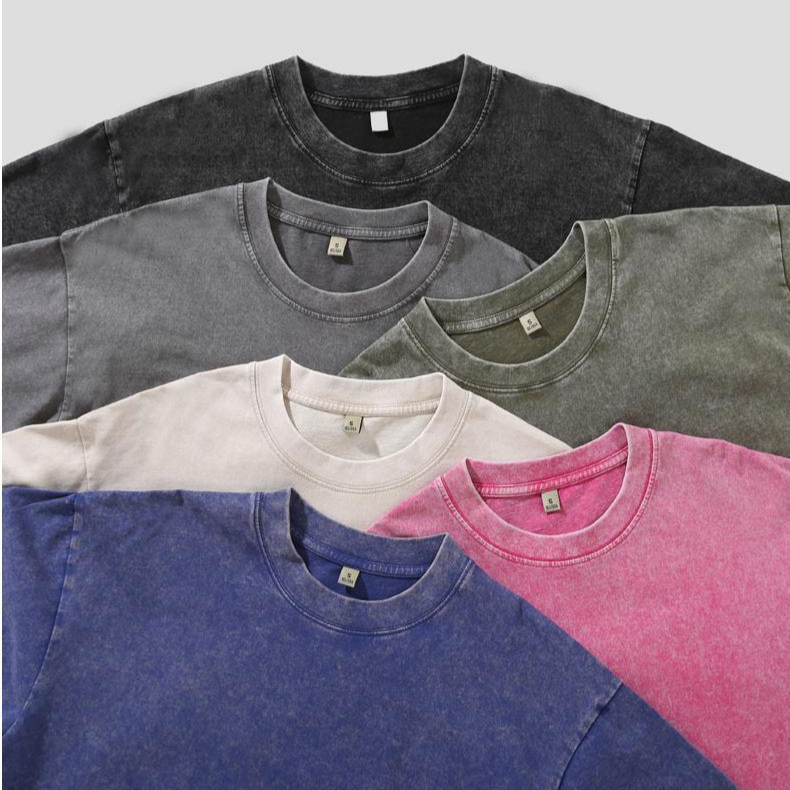230g heavy cotton washed old retro T-shirt tide brand American high street tide brand class clothing diy printing logo
