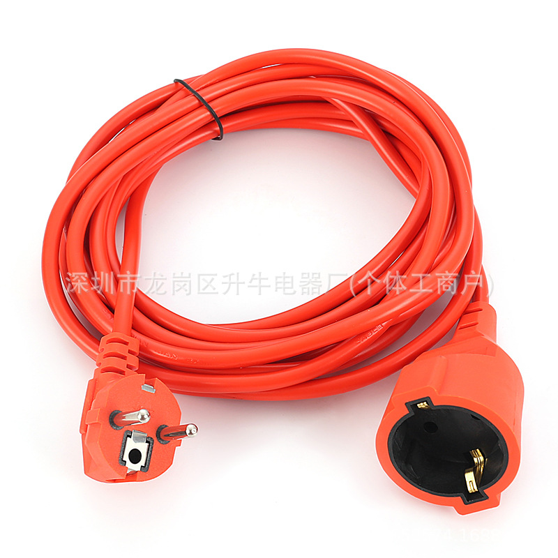 Cable de extensión europeo de dos núcleos-5 metros (aluminio revestido de cobre plano 05)