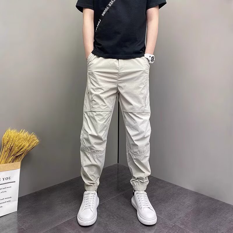 Pantaloni jogger uomo gamba affusolata pantaloni casual leggeri_voghion.com