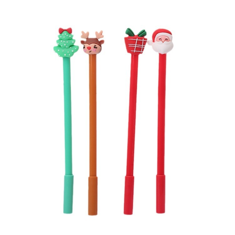 Navidad gel pluma creativa estudiante papelería premio regalo agua pluma dibujos animados oficina suministros negro firma pluma