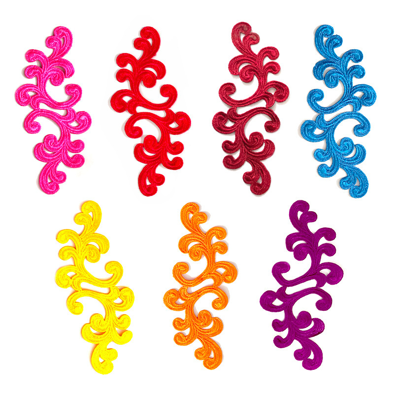 Water-Soluble Embroider Lace Stereo Cut Out DIY Lace Accessories Embroider Flower Piece Polyester Symmetrical Flowers Multi-Color Ready Stock