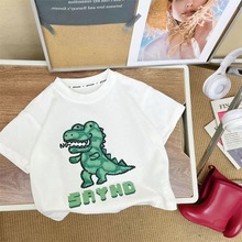 最喜小儿男童卡通恐龙印花短袖t恤夏季宝宝纯棉半袖打底衫小男孩