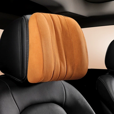 Menghuang decoration car headrest neck pillow car seat pillow Four Seasons car lumbar support memory foam neck pillow generation hair (Headrest) - single-headrest-vitality-orange