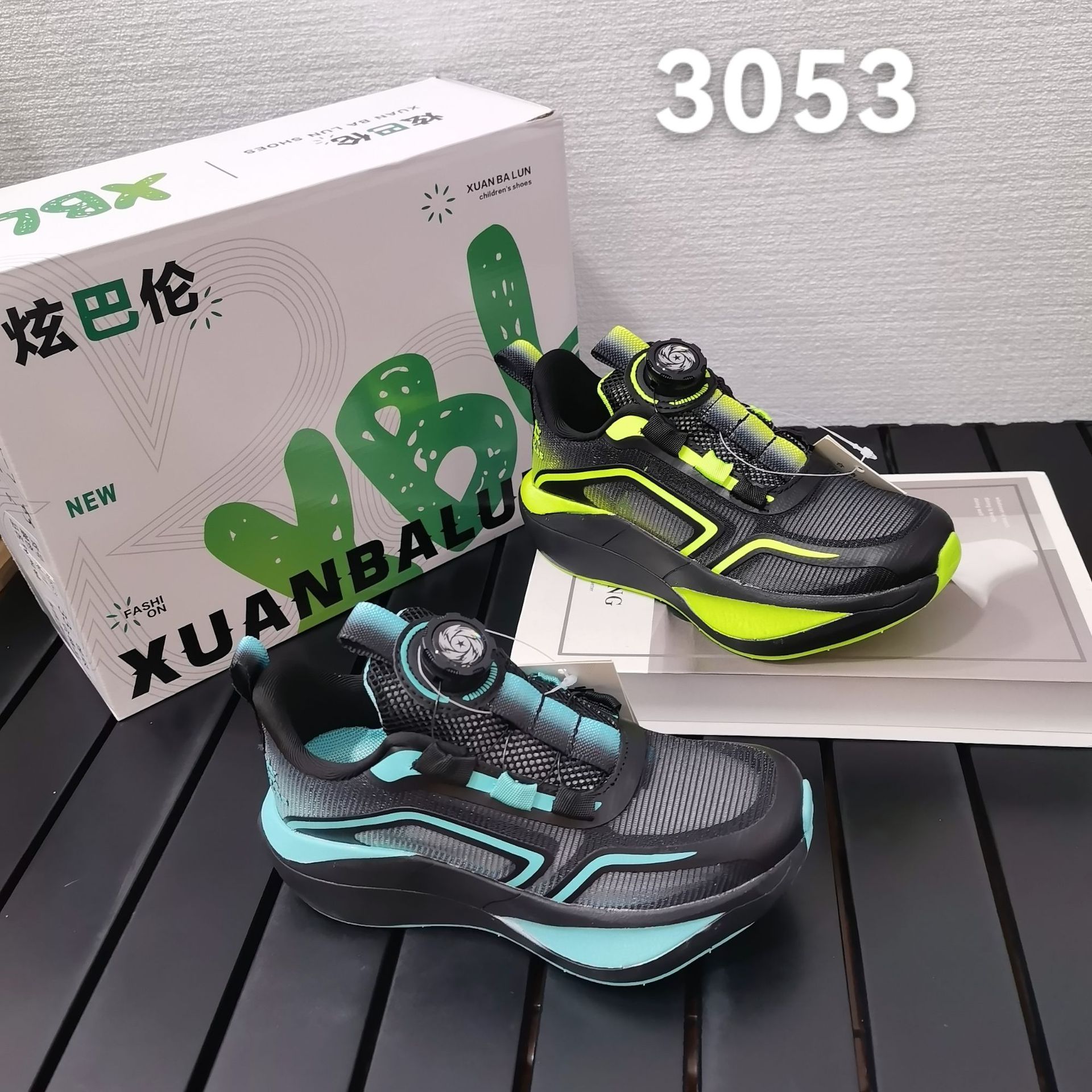 炫巴伦童鞋夏季透网时尚运动鞋2026新款男中童透气百搭跑步鞋3053