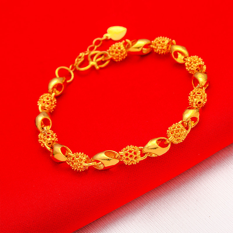 Wholesale Vietnam sand gold hollow exquisite bracelet copper plated 24k gold ladies hand jewelry cross-border explosive accessories