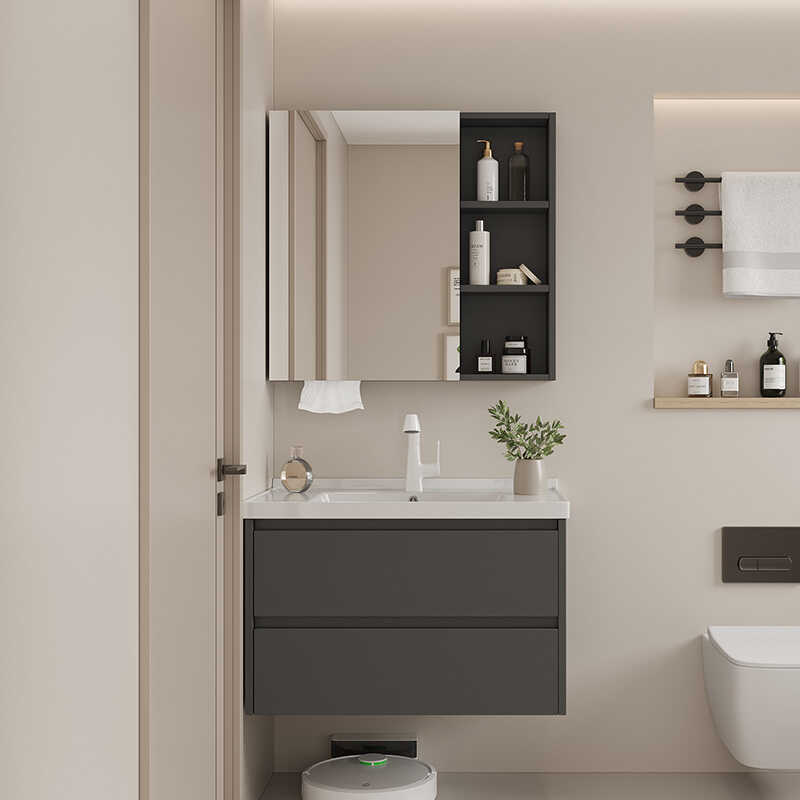 gabinete de baño de aluminio espacio aire crema lavabo de mano gabinete de lavabo combinado lavabo de cerámica integral lavabo lavabo