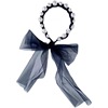 Children's elegant headband from pearl, hair accessory with bow, hairgrip