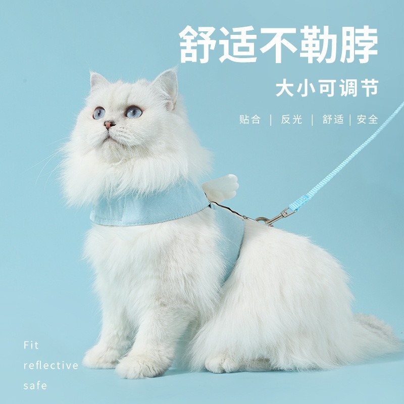 Alas de ángel para mascotas, correa tipo chaleco para perros, correa para el pecho para que los gatos salgan, para evitar que se liberen y pasear a los perros, cuerda para perros y gatos