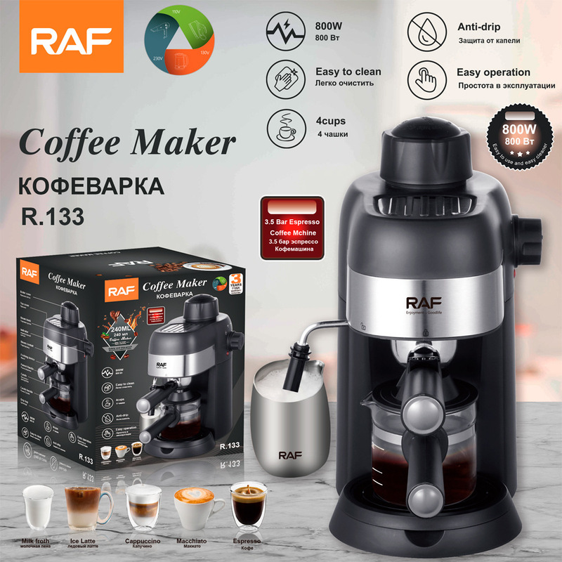 European Cross-Border Espresso Machine Household Small Semi-Automatic High-Pressure Steam Milk Foaming Office European Cross-Border Espresso Machine Household Small Semi-Automatic High-Pressure Steam Milk Foaming Office