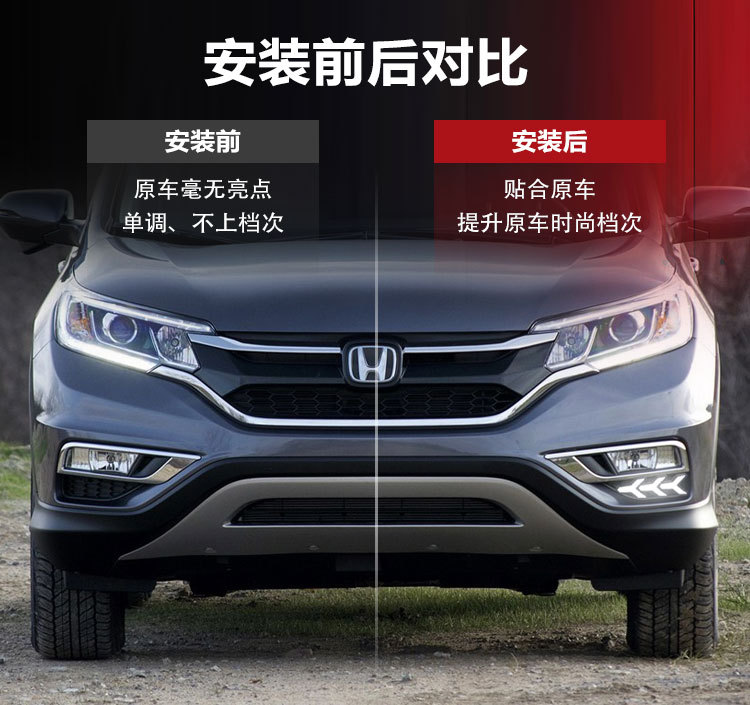 Suitable for 15-16 Honda CRV daytime running lights dedicated LED daytime running lights US version CRV modified front fog lights